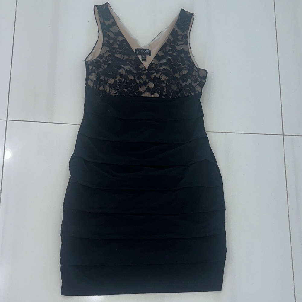 Enfocus Black Lace Bodice Dress size 8